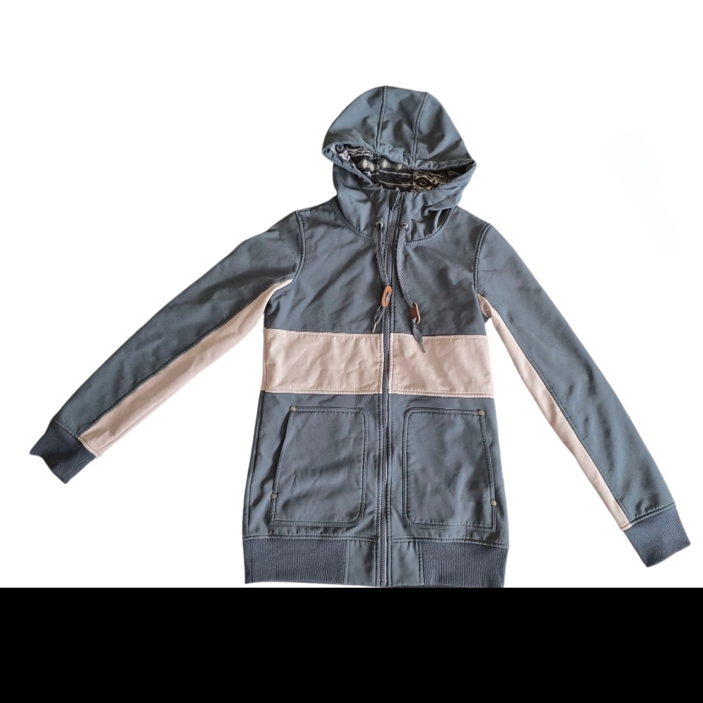 Empyre Soft Shell Longline Lightweight Jacket Full Zip Aztec Print Hood Size M